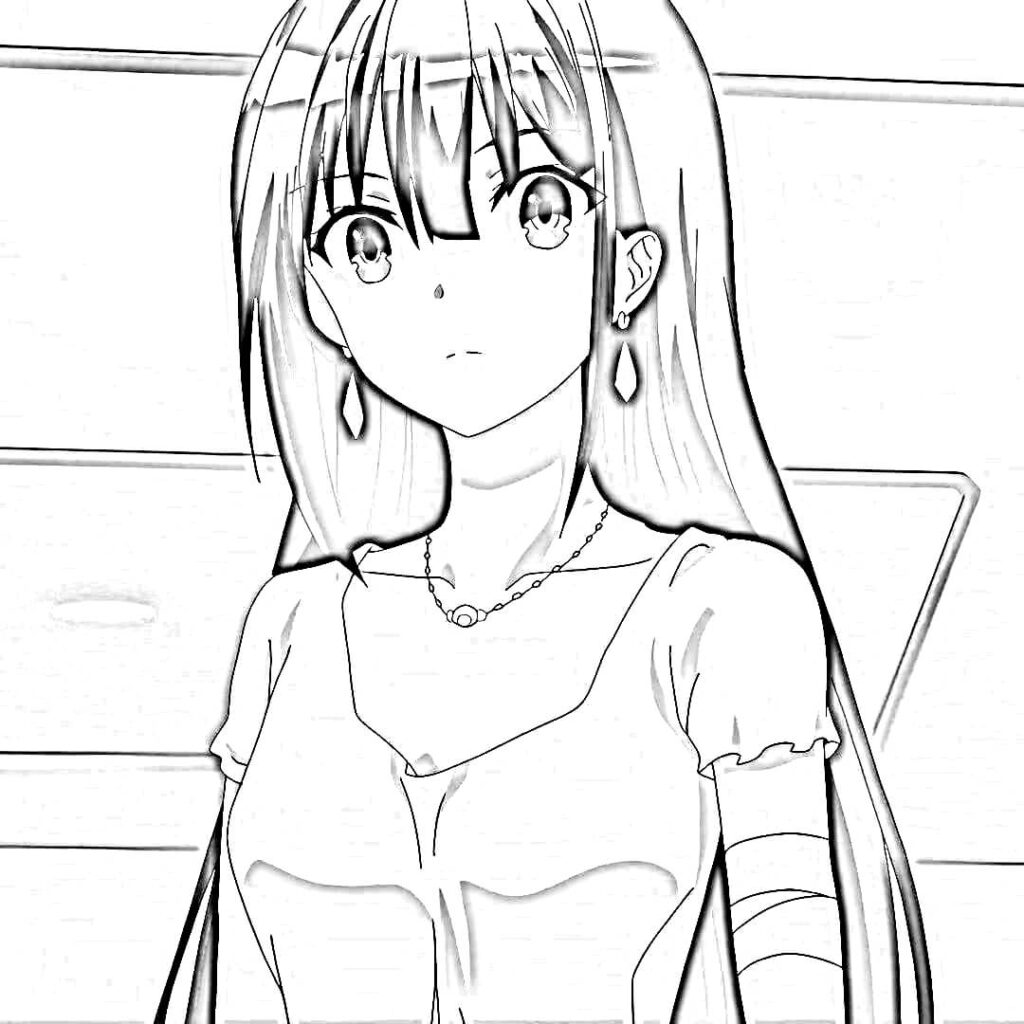 a anime girl drawing