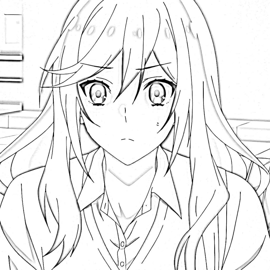 beautiful anime girl drawing