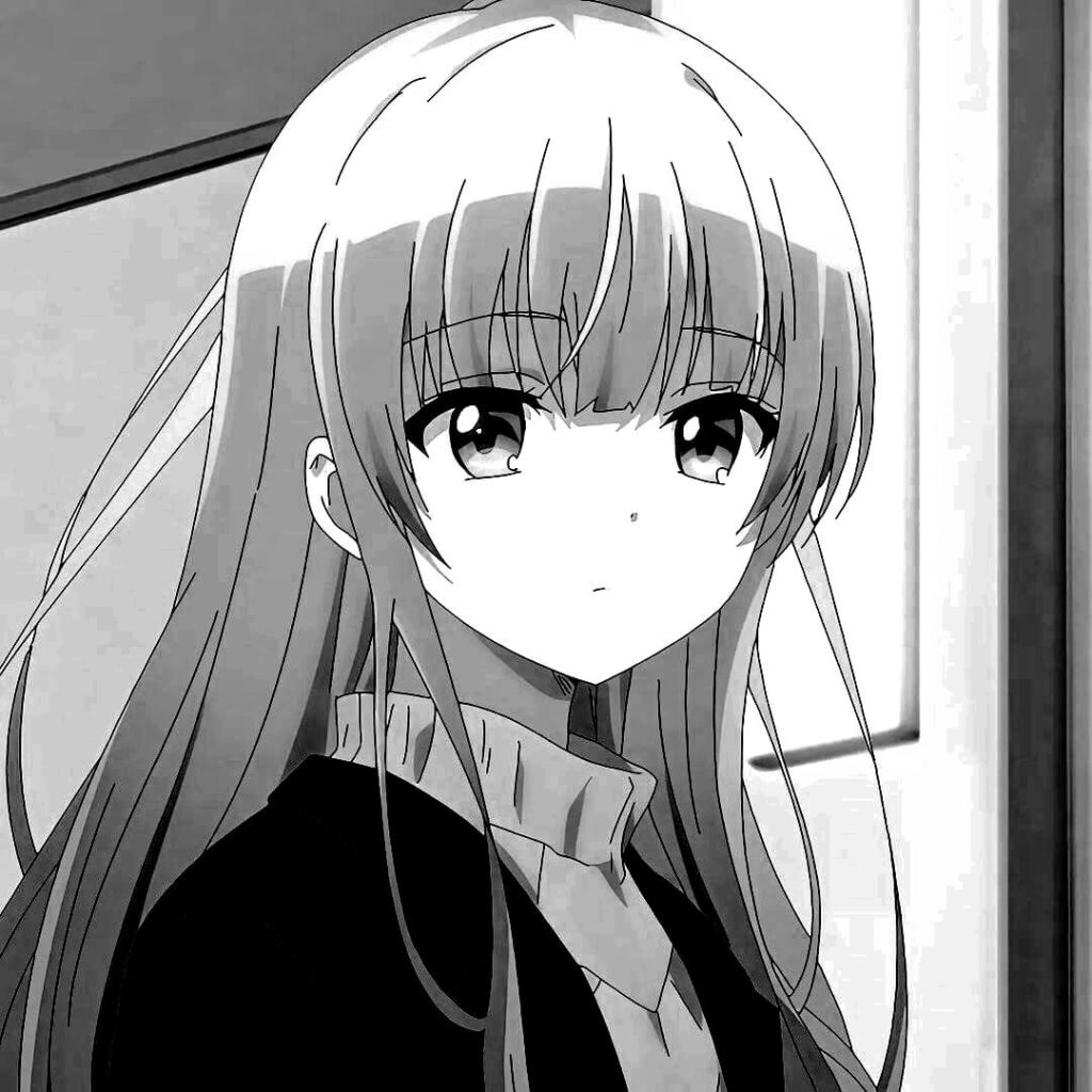 black and white anime girl pfp hd