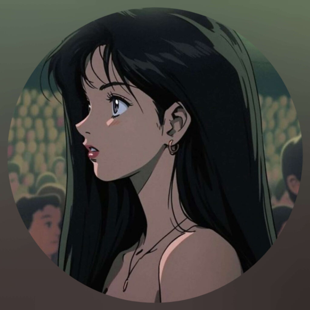 black anime girl with black hair