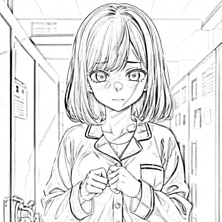 cute anime girl drawing easy