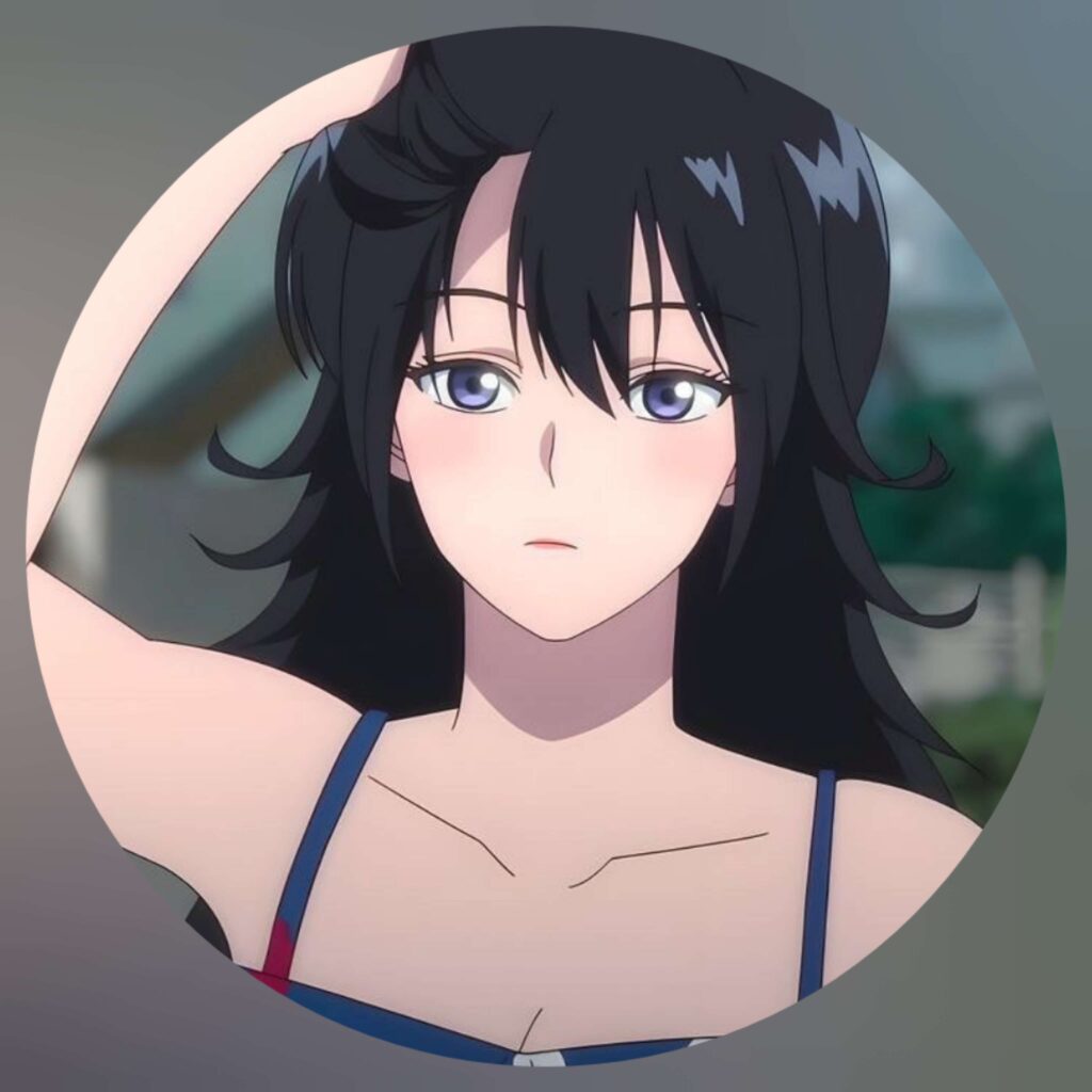 cute anime girl with black hair