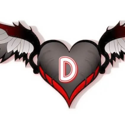 heart d name dp