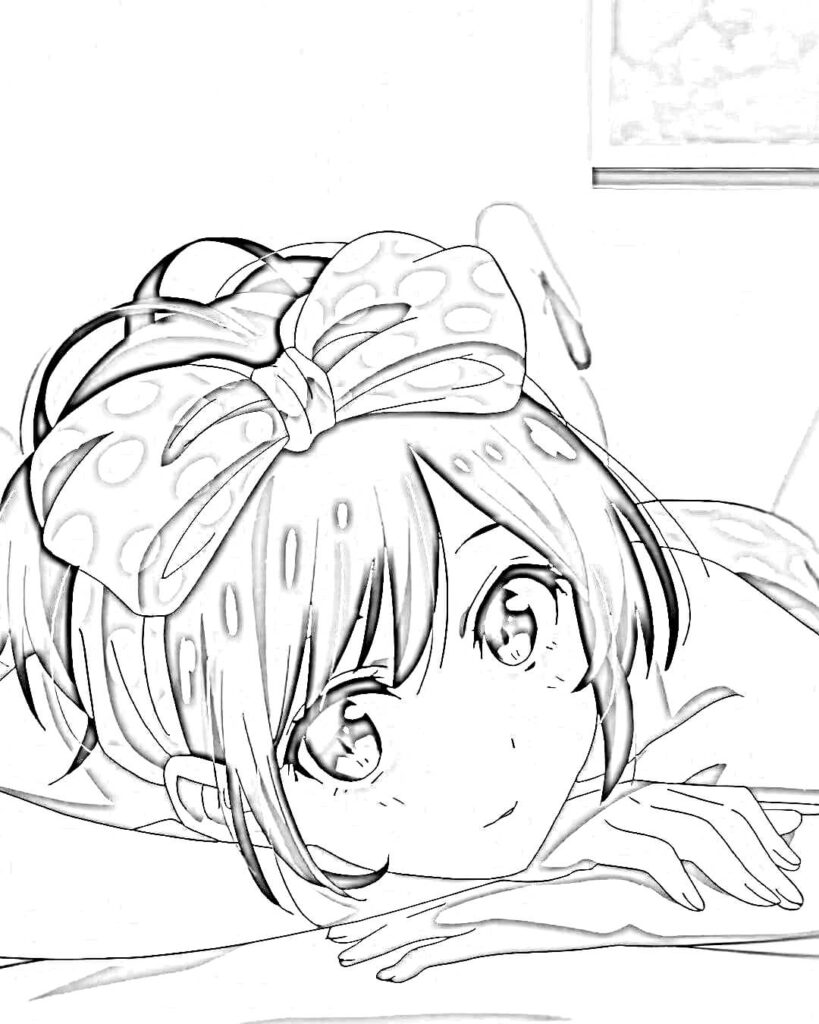 sad anime girl drawing